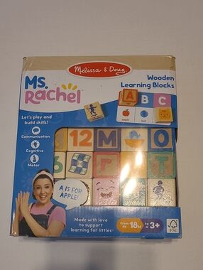 Melissa & Doug Ms. Rachel Wooden Learning Blocks - Multi Color